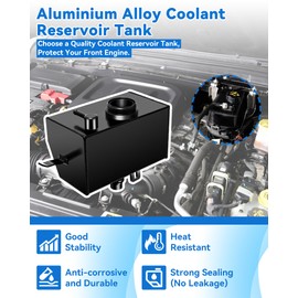 Aluminium Alloy 68364312AC Coolant Reservoir Tank, Front Engine Coolant Expansion Tank Compatible with Jeep Wrangler JL JLU 2018-Present, Gladiator JT 2.0&3.6L 2020-Present Coolant Expansion Bottle
