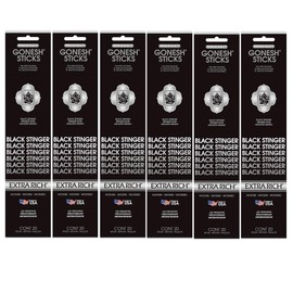 GONESH Incense Sticks BLACK STINGER BLACK STINGER 6 PACK 120 PACK