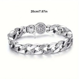 1pc Silver Plating Bracelet for Men, Ideal for Everyday Wear, Gifts for Loved Ones, and Suitable for Women As WellColor: Silver 7.87inch, Length: 7.87inch