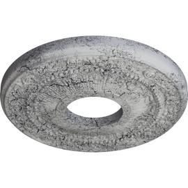 12 1/8"OD x 3 5/8"ID x 7/8"P Nadia Ceiling Medallion (Fits Canopies up to 4 7/8"), Hand-Painted Ultra Pure White Crackle