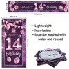 PAKBOOM Happy 14th Birthday Door Cover Porch Banner Sign Set
