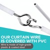 Net Curtain Wire 4m White Hanging Cord Cable set with