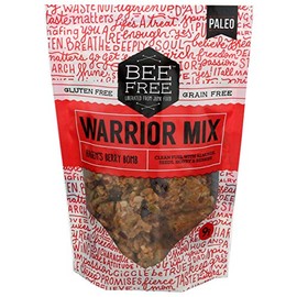BeeFree Warrior Mix Gluten Free Granola | Grain Free, Keto Friendly, Paleo Granola Mix | Dairy Free, Preservative Free, Oat Free, Junk Free | Hagen's Berry Bomb, 9 Oz Bag