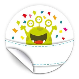 8 Gift Bags + 8 Stickers Funny Monster for Party Bags Guest Gift for Birthday Children's Birthday Wedding Christening Girls Boys (8 Bags + 8 Stickers)