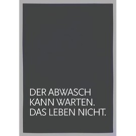 WESTCRAFT Maritime Tea Towels/Kitchen Towel – Dish Towel Vintage Made of 100% Cotton 50 x 70 cm (Washing Up Can Wait, White)