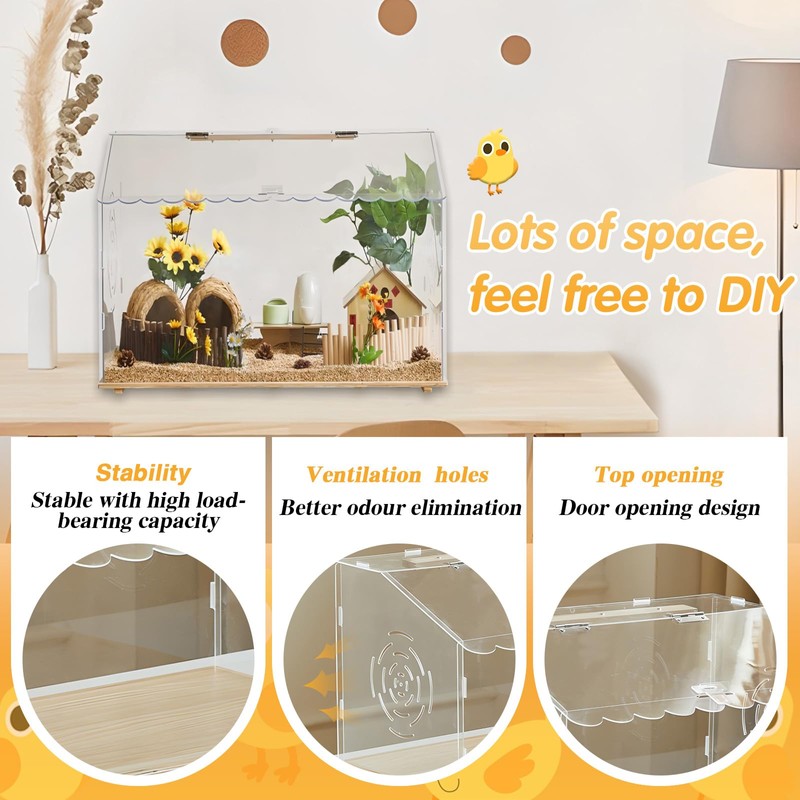 Spacious Chicken Brooder Boxs, Brooder Box for Chicks, Acrylic Chicken