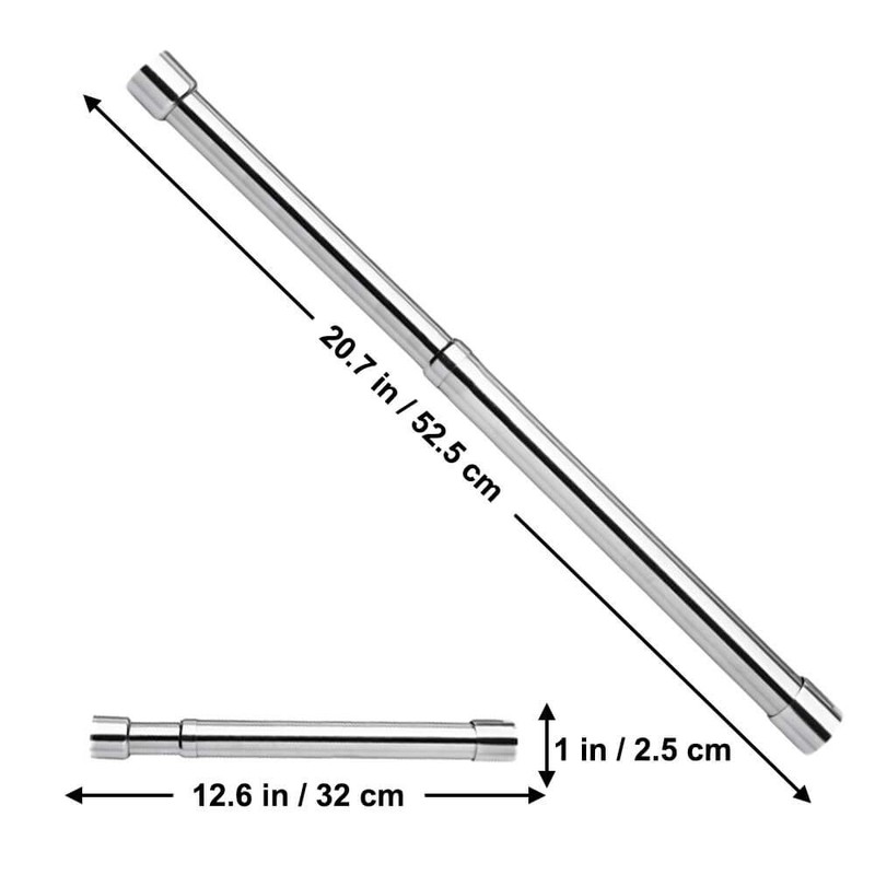 Sinzau Extendable Wardrobe Rail, Stainless Steel Clothes Rail, Sturdy Recess