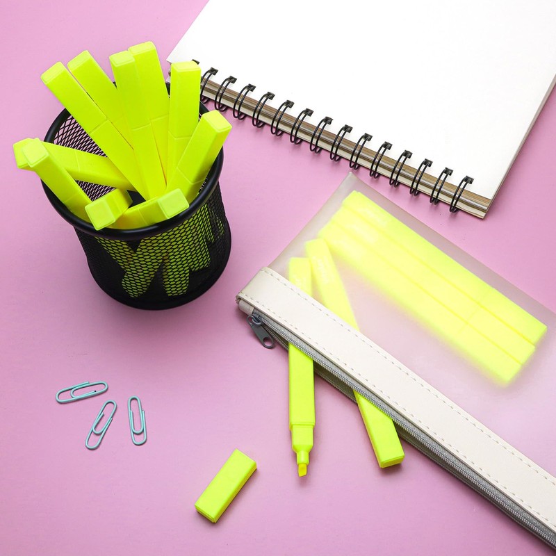 Vitoler Yellow Highlighter,5pcs Fluorescent Yellow Highlighter Chisel Tip,Cute Highlighters for