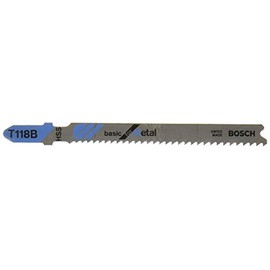 BOSCH T118B100 100-Piece 3-5/8 In. 11-14 TPI Basic for Metal T-Shank Jig Saw Blades
