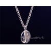 NicoWerk SKE362 Women's Silver Necklace with Coffee Bean Pendant Made