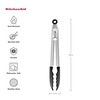 KitchenAid Silicone Tipped Stainless Steel Tongs, Black, 9 Inch