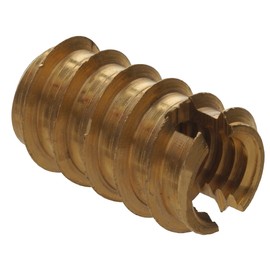 The Hillman Group 3019 1/4-20-Inch Brass Wood Insert, 20-Pack