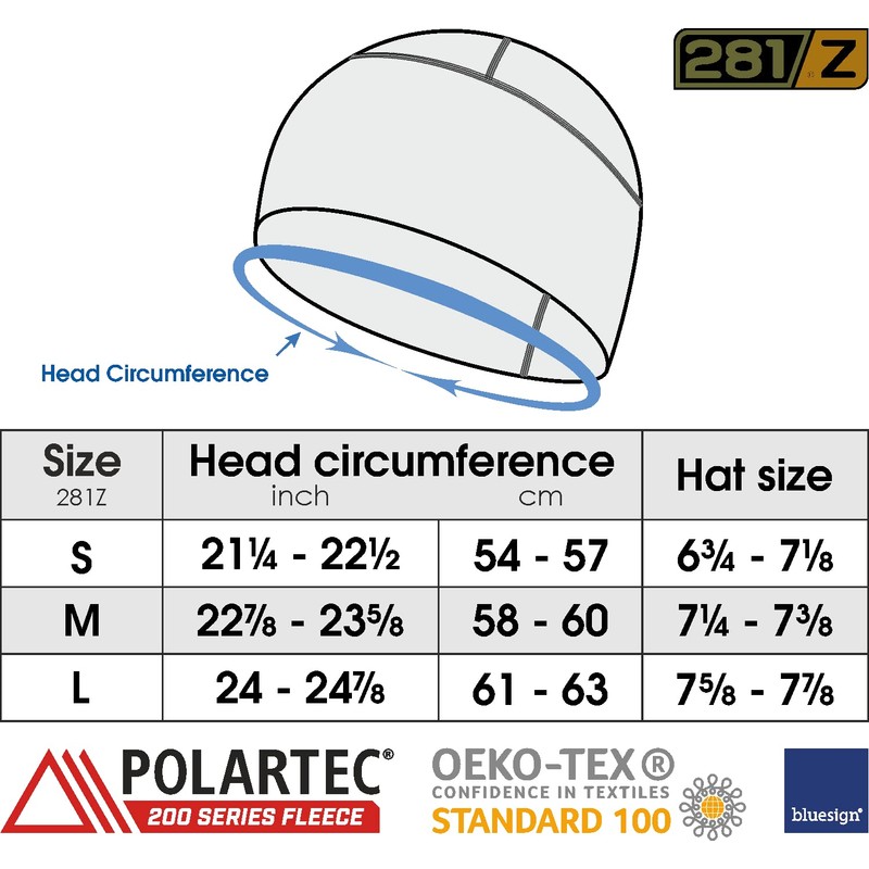281Z Polartec - Gorro de forro polar para invierno, con