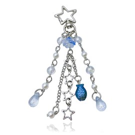 Calkkrer Cute Key Ring Star, Cute Y2K Keyring Aesthetic, Jellyfish Bags Pendant, Jellyfish Backpack Pendant, Y2K Accessories Key Ring, multicoloured