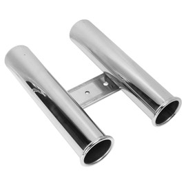 Multiple Rod Holder Fishing Rod Rack Tube Stainless Steel 2 Link Tube Rod Holder Suitable for Boat RV Yacht 42mm Dia