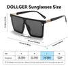 Dollger Square Oversized Sunglasses for Women Men Trendy Flat Top