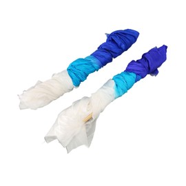 2Pcs Dance Fan,Portable 1.5m Artificial Silk Belly Dance Square Fan Dance Props White Cyan Blue