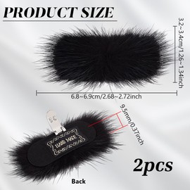 PH PandaHall 2pcs Detachable Shoe Clips Fluffy Mink Fur Pom Shoe Clips Decoration Black Shoe Buckle Rectangle Plush Shoe Charms High Heels Shoe Clip for Lady Boots Hat Flats Clothing Handbag,6.8x3.2cm
