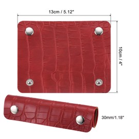 PATIKIL Luggage Handle Wrap, 2 Pack Irregular Pattern PU Handbag Grip Cover Protector Identifier with Clasp for Suitcase Grocery Shopping Bag, Red