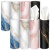 Car Tissue Holder, UBTKEY 8 Pack Car Tissues Cylinder, Round Tissue Boxes for Car, Round Tube Car Tissue Box Round Container for Home Bathroom Office (Marble Style)