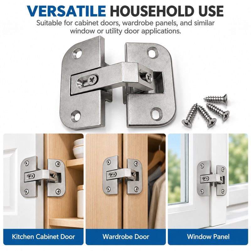 Zinc Alloy Furniture Hinge for Cabinet Doors – Detachable Flip