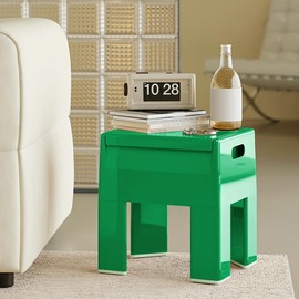 Permory Nightstand Bedside with Storage Space, Multifunctional Colorful Plastic End Table Small Side Table for Bedroom, Dorm and Small Spaces, Easy Assembly(14.7" D x 11.8" W x 15.8" H, Green)