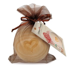 Zirben Familie® Pine Ball with Engraving, Lid Made of Pine Wood to Match Our Water Carafe, Gives the Water a Special Touch, Heart Edition