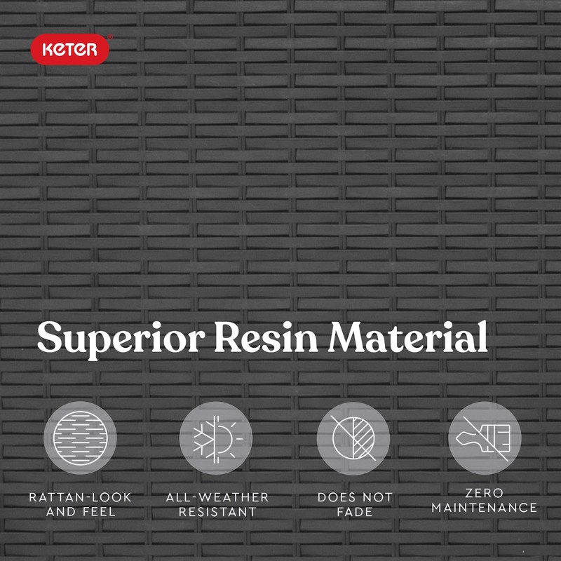 Keter Rio 3 Piece Resin Wicker Patio Furniture Set with