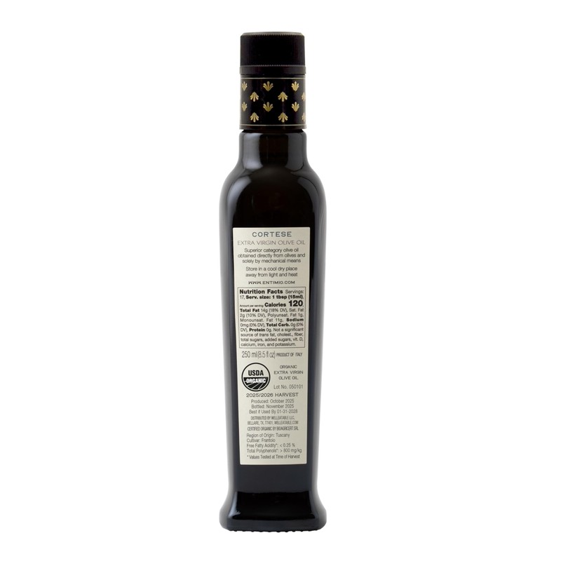 Entimio Cortese Organic Italian Extra Virgin Olive Oil from Italy,