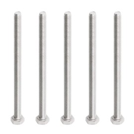 Aopin M6 x 110mm Hex Bolt Screw Grade 5.8 Stainless Steel, Fasteners Fully Machine Threaded SUS304 5 Pcs