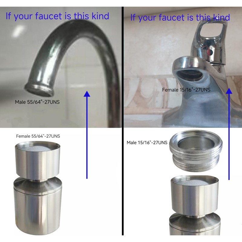 Brushed Nickel Rotate Sink Faucet Aerator.kitchen,bathroom faucet nozzle aerator,faucet extender,