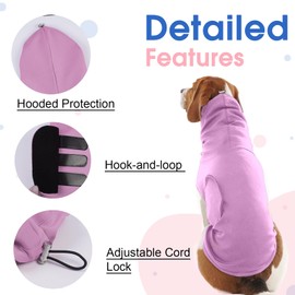 Dog Anxiety Calming Vest with Hood-S,Lightweight Breathable | Calming Jacket for New Occasion,Rainstorm,Travel,Cozy Dog Hoodie Wraps Ears for Bichon,Purple