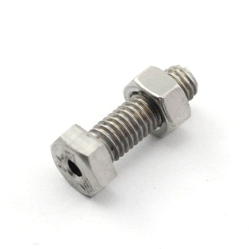 PZRT 2pcs Cylindrical Hollow External Hexagon Screw 304 Stainless Steel