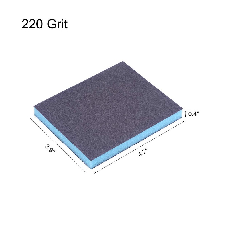 sourcing map Sanding Sponge 220 Grit Sanding Block Pad 4.7inch