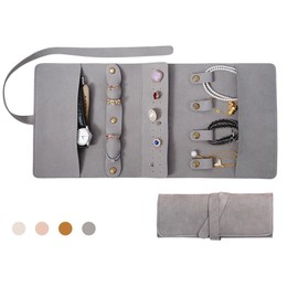 BOHALUU Jewelry Pouch, Men's, Women's, Portable, Jewelry Box, Accessory Bag, Jewelry Storage, Accessory Storage, Compact, Cute, Ring, Necklace, Travel, Outing, 4 Colors (Gray)