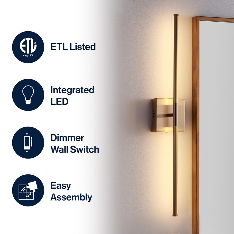 JONATHAN Y JYL7022B Makena 28" Dimmable Integrated LED Metal Wall