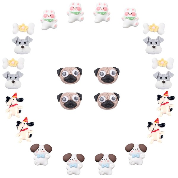 SUNNYCLUE 1 Box 36 Pieces 6 Styles Dog Cabochon Animal
