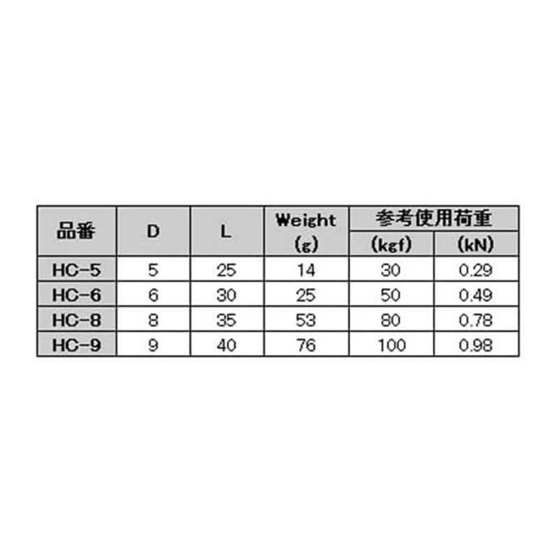 Heavy Chain Catch HC-5 A-035 Reference Load Capacity: 66.1 lbs