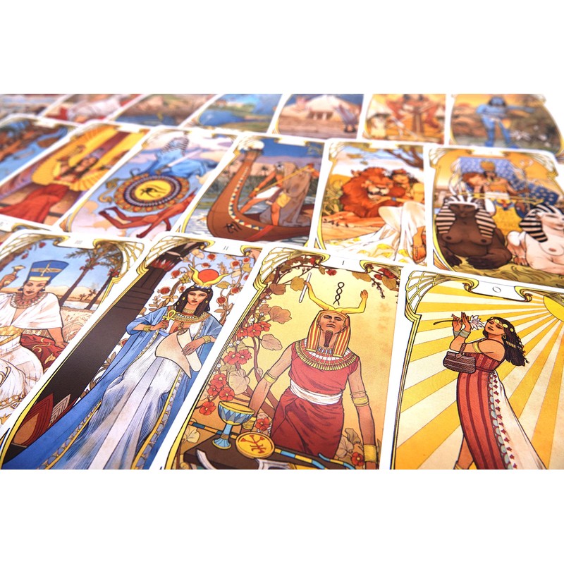 Egyptian Art Nouveau Tarot [Tarot Divination Instructions Included] [Genuine Lo