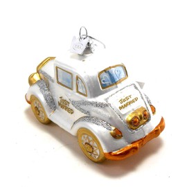 Kurt Adler Noble Gems Just Married Wedding Car Glass Ornament NB0831 New