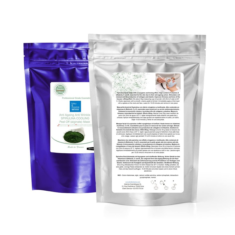 Peel-Off Anti-Ageing and Anti-Ageing Face Mask with Spirulina and Alginates,