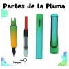 Veraly Pluma Estilográfica Punta Fina 1mm + Tinta/ Rellenable 1pz