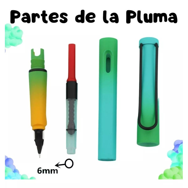 Veraly Pluma Estilográfica Punta Fina 1mm + Tinta/ Rellenable 1pz