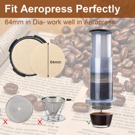 yeestone Filter Papers for Aeropress, 300 Pcs Coffee Filter Papers, Coffee Filters for Aeropress and Espresso Makers(64mm) (Brown)