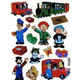 Postbus Post Postman Package Train Stickers 15 Pieces 1 Sheet 135 mm x 100 mm Sticker Craft Children Party Metallic Look