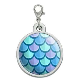 GRAPHICS & MORE Mermaid Fish Scale Pattern Chrome Plated Metal Pet Dog Cat ID Tag