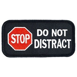 Stop Do Not Distract - Service Dog Embroidered Patch - 4" x 2" (Hook Fastener)