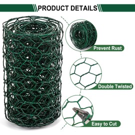 Floral Wire Netting, 3.9 x 78.7 Inch Floral Wire Mesh Netting with Plier, Floral Arrangement Supplies for Protect Plant, Flower Arch Decorations, Floral Arrangement, Home DIY Craft