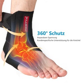PESTTA Ankle Brace, Adjustable Foot Bandage, Flexible Ankle Brace, Ultra Thin Ankle Brace, Comfortable, Right and Left Ankle, Men and Women (Black, 1 Piece)