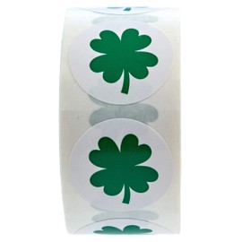 Shamrock Stickers/St. Patrick's Day 1" Stickers / 500 Lucky 4 Leaf Clover Stickers